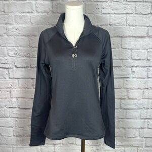 DSG Women's S Charcoal Run Grid 1/4 Zip Performance Pullover Athleisure Active